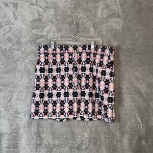 J.Jill Fit Performance Knit Skort Size XL Drawstring Geometric Print Tennis Golf
